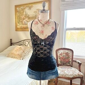 Y2K Apt 9 black lace camisole top size large